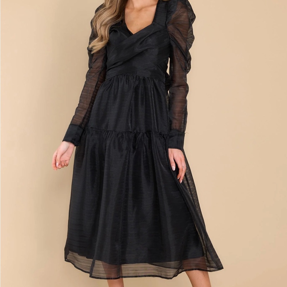 NWT black midi dress